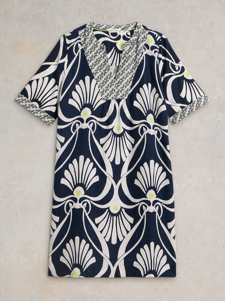 White Stuff Blue Ash 100% Linen Dress - Image 5 of 6