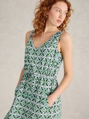 White Stuff Blue Heidi Jersey 100% Cotton Dress - Image 4 of 6