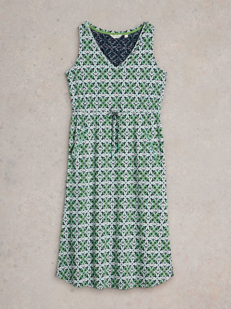 White Stuff Blue Heidi Jersey 100% Cotton Dress - Image 5 of 6