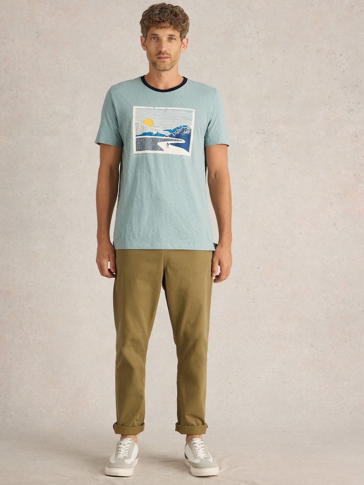 White Stuff Peak Pedals Graphic 100% Cotton T-Shirt - Image 1 of 6