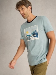 White Stuff Peak Pedals Graphic 100% Cotton T-Shirt - Image 4 of 6