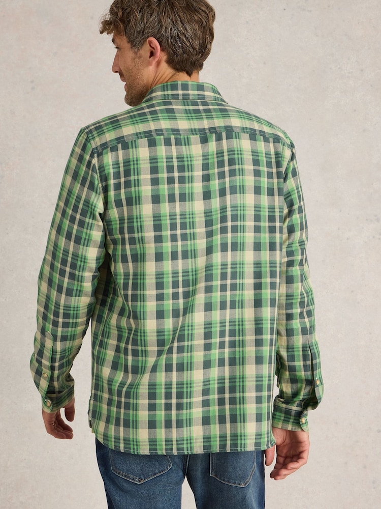White Stuff Green Moxley Brushed Long Sleeve Check Shirt - Image 2 of 6 White Stuff Green Moxley Brushed Long Sleeve Check Shirt - Image 2 of 6