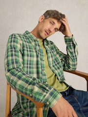 White Stuff Green Moxley Brushed Long Sleeve Check Shirt - Image 3 of 6