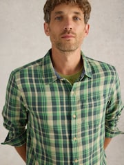 White Stuff Green Moxley Brushed Long Sleeve Check Shirt - Image 4 of 6
