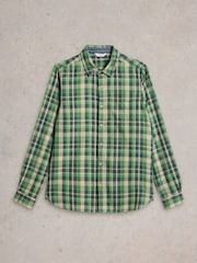 White Stuff Green Moxley Brushed Long Sleeve Check Shirt - Image 5 of 6