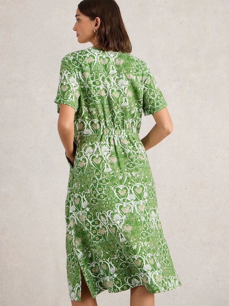 White Stuff Green Iris 100% Linen Dress - Image 2 of 6