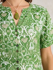 White Stuff Green Iris 100% Linen Dress - Image 3 of 6