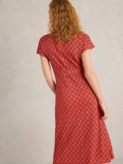 White Stuff Red Ellie 100% Linen Jersey Dress - Image 2 of 6