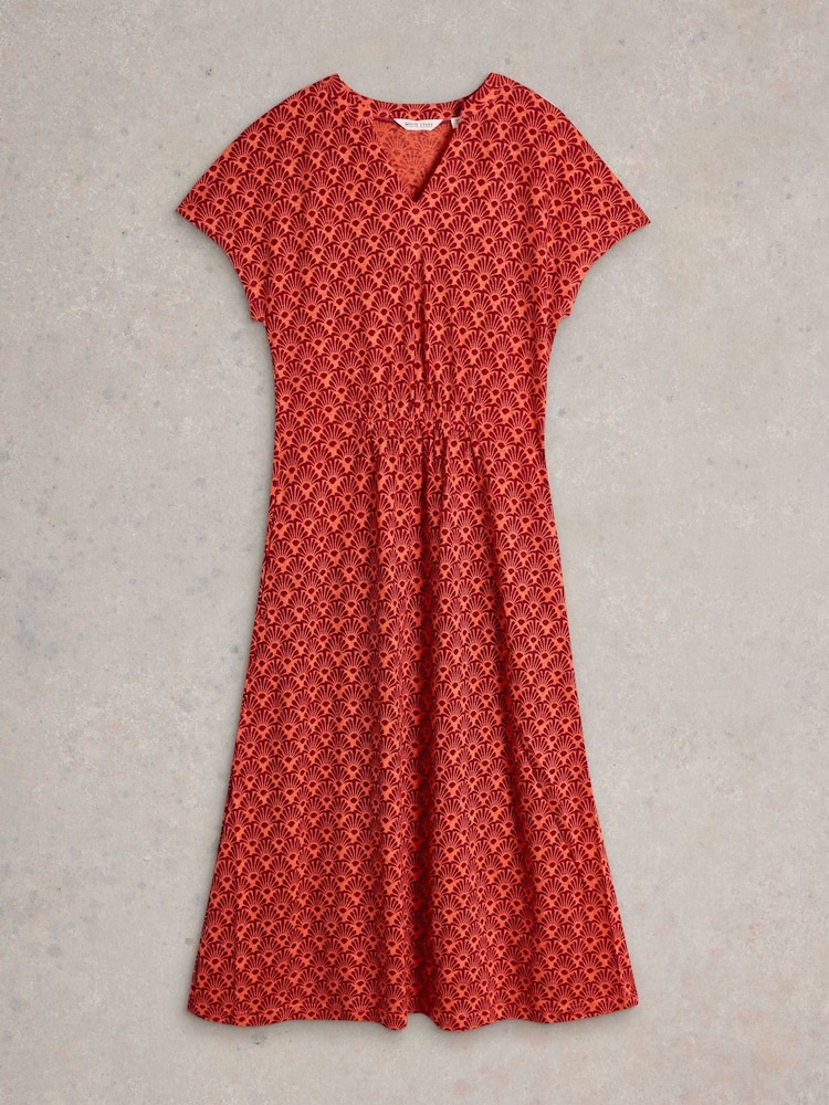 knee length dresses for ladies OFF SHOULDER DRESS IN JERSEY - Pearl - Heavy Cotton Linen Jersey - Women main image 0
