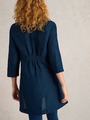 White Stuff Blue Blake 100% Linen Tunic - Image 2 of 6