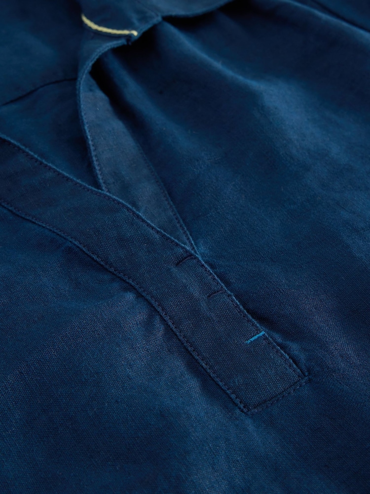 White Stuff Blue Blake 100% Linen Tunic - Image 6 of 6