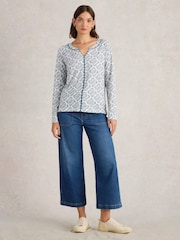 White Stuff Blue Nelly Embroidered Long Sleeve T-Shirt - Image 3 of 6