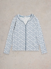 White Stuff Blue Nelly Embroidered Long Sleeve T-Shirt - Image 5 of 6
