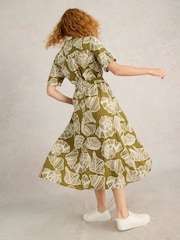 White Stuff Green Tiff Linen Blend Shirt Dress - Image 2 of 6