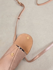 White Stuff Gold Coco Leather Phone Bag - Image 4 of 4