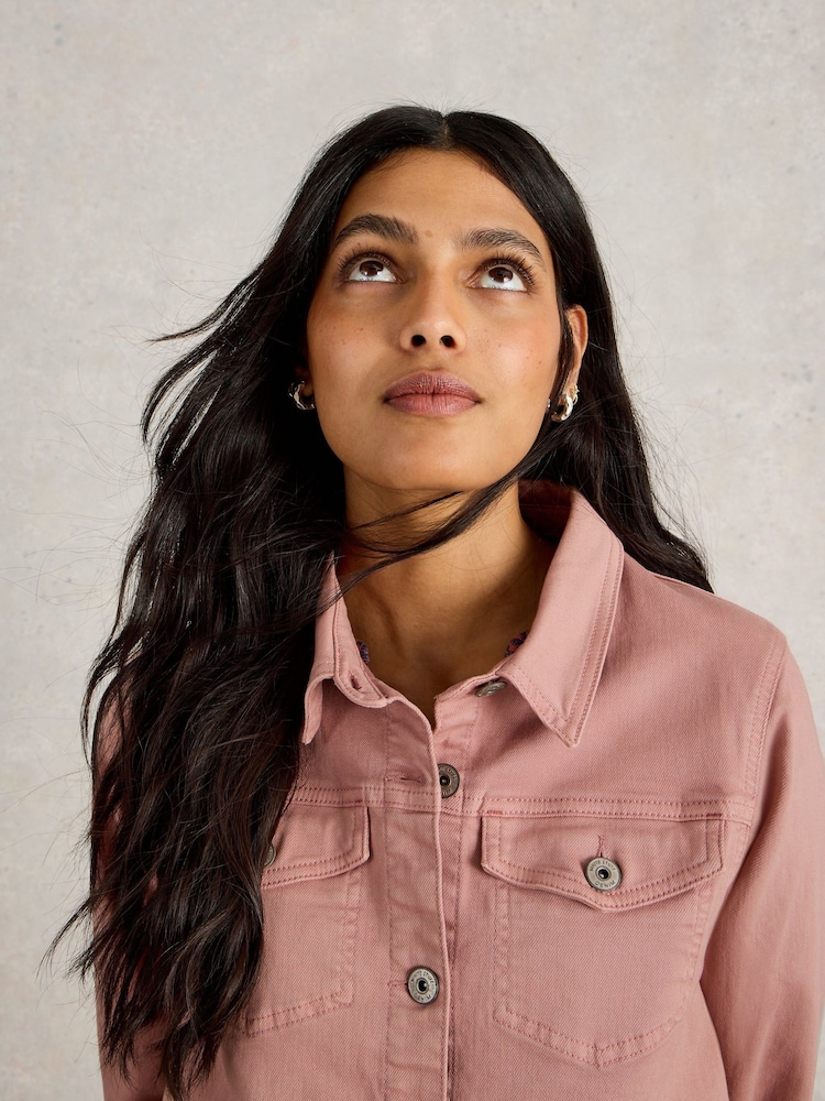 White Stuff Pink Camille Denim Jacket - Image 4 of 6