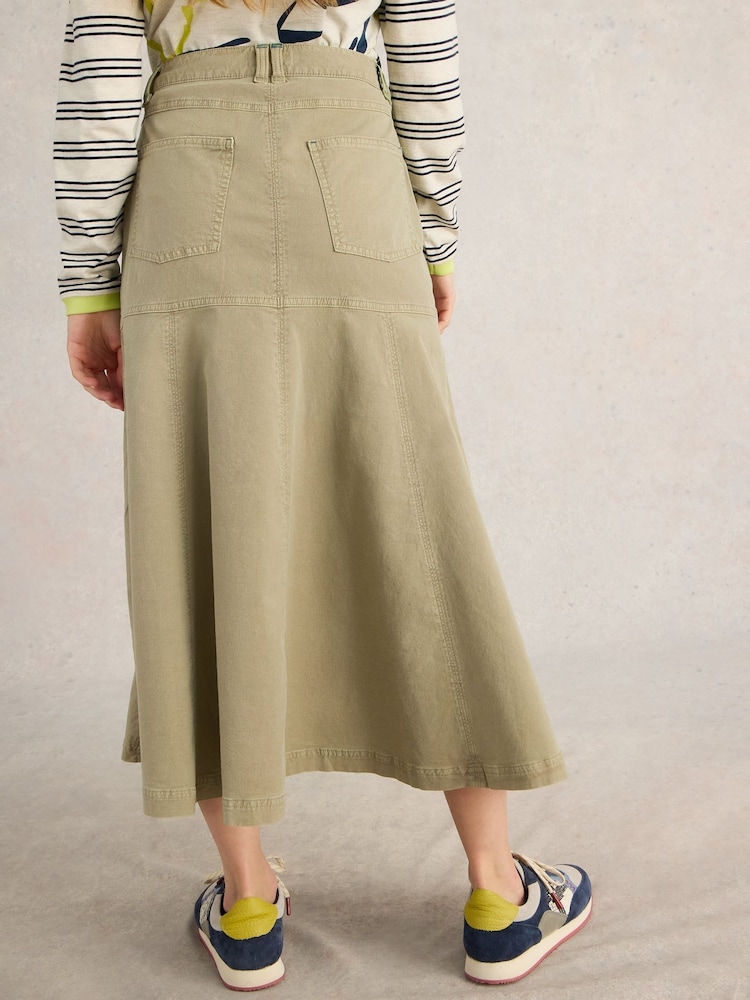 White Stuff Natural Quinn Midi Skirt - Image 4 of 6
