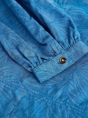 White Stuff Blue Marley Jacquard Top - Image 5 of 6