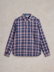 White Stuff Blue Moxley Brushed Long Sleeve Check Shirt - Image 5 of 6