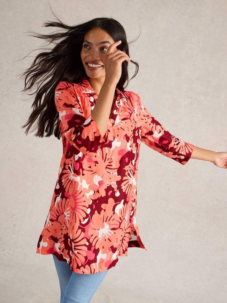 White Stuff Red Blake 100% Linen Tunic - Image 1 of 6