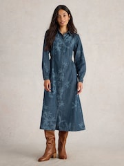 White Stuff Blue Farah Denim Midi Dress - Image 1 of 6