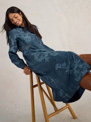 White Stuff Blue Farah Denim Midi Dress - Image 3 of 6