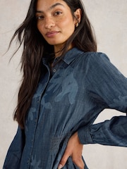 White Stuff Blue Farah Denim Midi Dress - Image 4 of 6