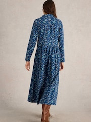 White Stuff Blue Rylee Jersey 100% Cotton Shirt Dress - Image 2 of 6