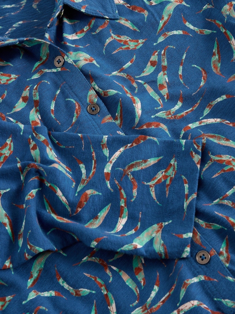 White Stuff Blue Rylee Jersey 100% Cotton Shirt Dress - Image 6 of 6