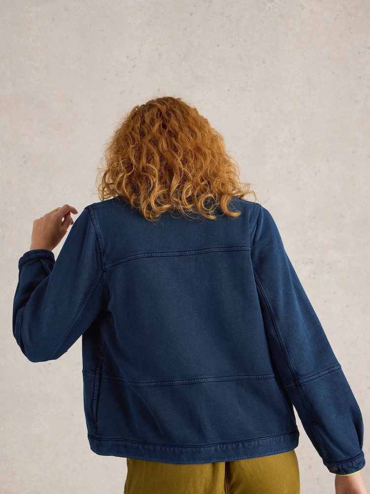 White Stuff Blue Camille Jersey Jacket - Image 2 of 6