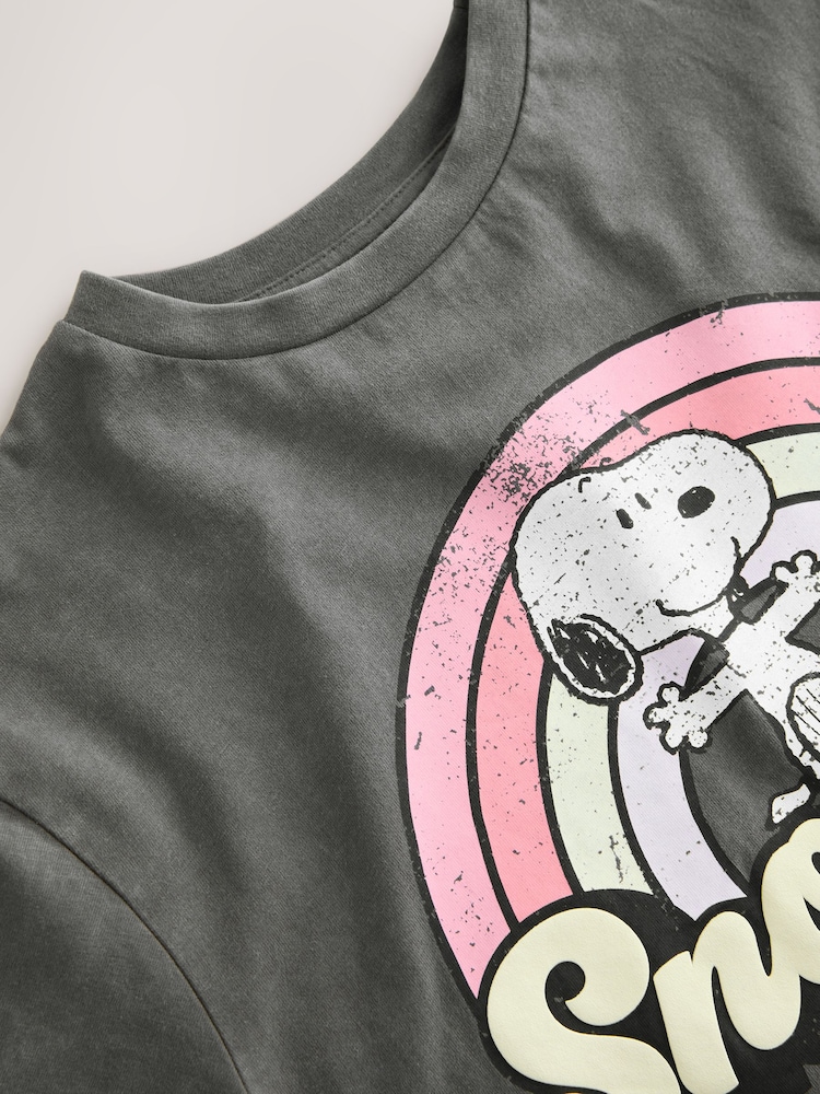 Grey Snoopy Peanuts License Graphic T-Shirt (3-16yrs) - Image 5 of 6