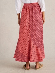 White Stuff Red Sara Linen Blend Maxi Skirt - Image 4 of 6