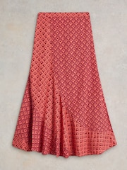 White Stuff Red Sara Linen Blend Maxi Skirt - Image 5 of 6