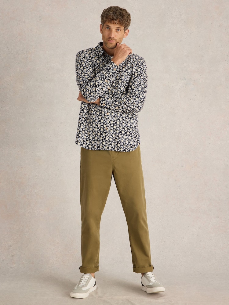 White Stuff Blue Fuji Flower Printed Shirt - Image 1 of 6
