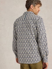 White Stuff Blue Fuji Flower Printed Shirt - Image 2 of 6
