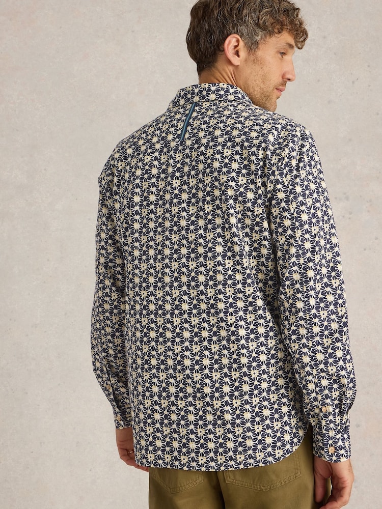 White Stuff Blue Fuji Flower Printed Shirt - Image 2 of 6