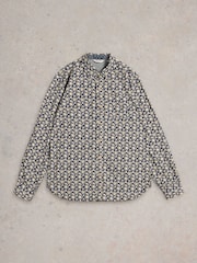 White Stuff Blue Fuji Flower Printed Shirt - Image 5 of 6