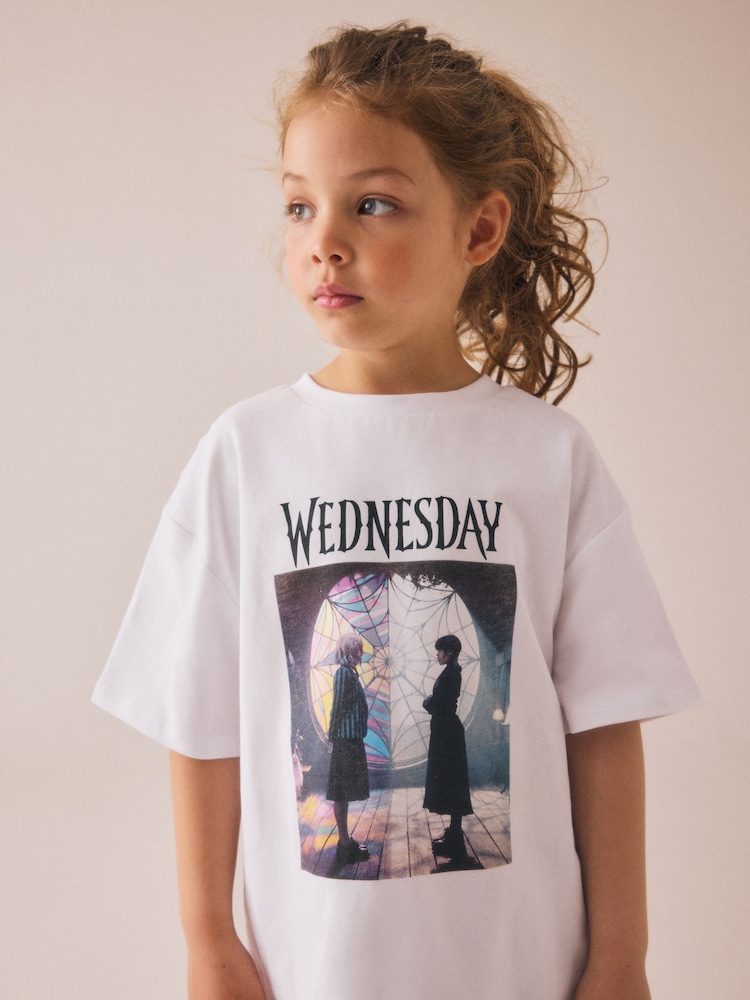 White Wednesday License Graphic 100% Cotton T-Shirt (8-16yrs) - Image 1 of 2