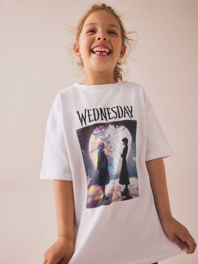 White Wednesday License Graphic 100% Cotton T-Shirt (8-16yrs) - Image 2 of 2