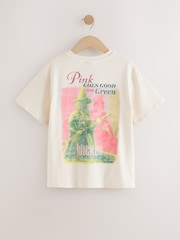 Cream/Pink/Green Wicked Oversized T-Shirt (6-16yrs) - Image 1 of 4