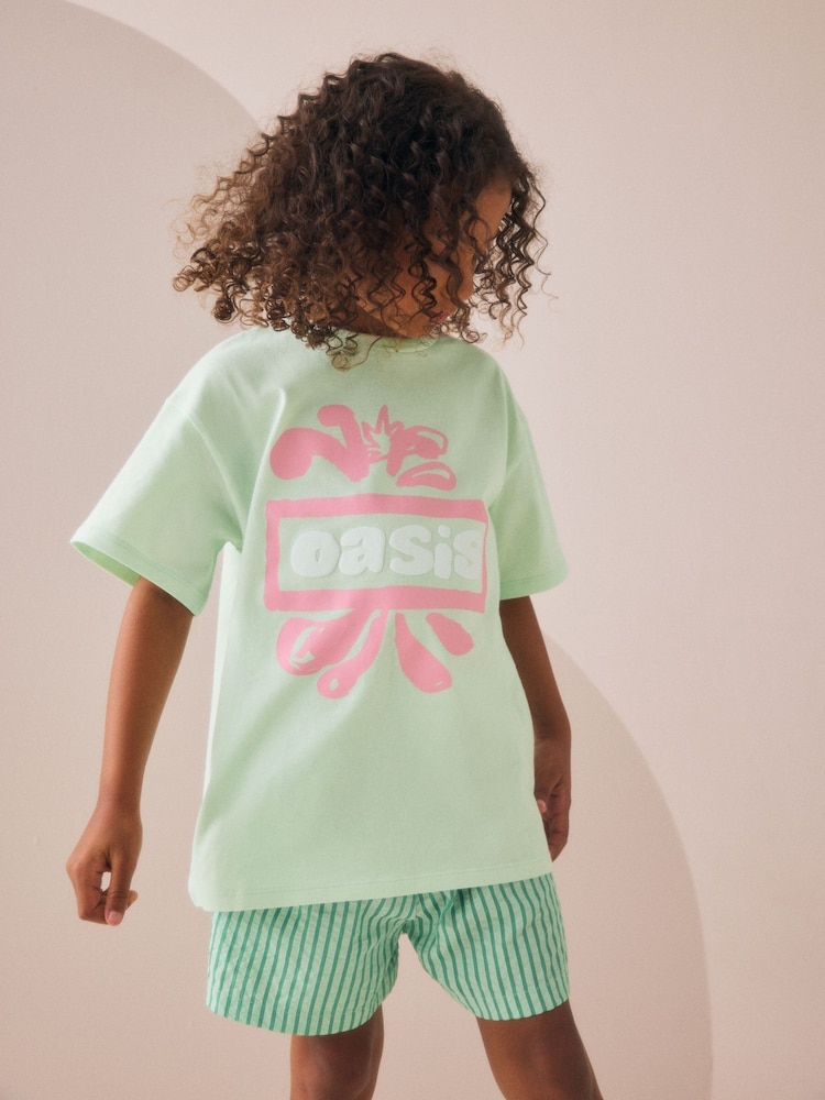 Grün - Oversized Oasis License Band T-Shirt (3-16yrs) - Bild 1 von 4