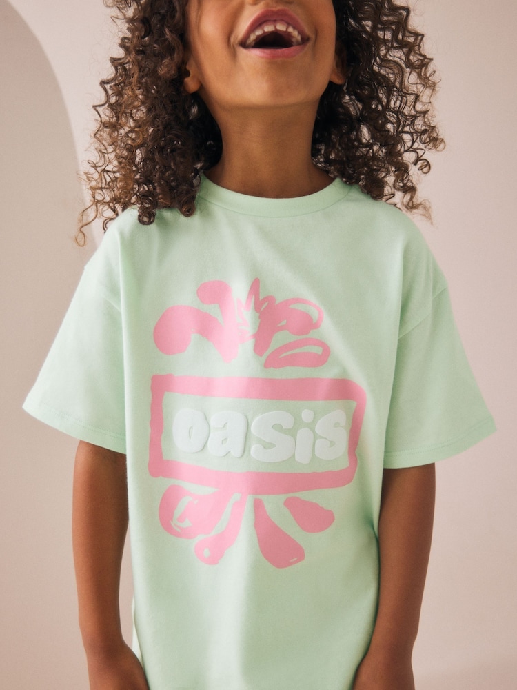Grün - Oversized Oasis License Band T-Shirt (3-16yrs) - Bild 4 von 4