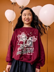 Burgundy The Nightmare Before Christmas Long Sleeve Sweatshirt (3-16yrs) - Image 1 of 6