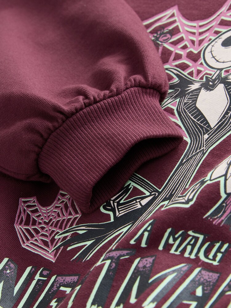 Burgundy The Nightmare Before Christmas Long Sleeve Sweatshirt (3-16yrs) - Image 6 of 6