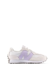 New Balance Purple on White Girls 327 Trainers - Image 1 of 5