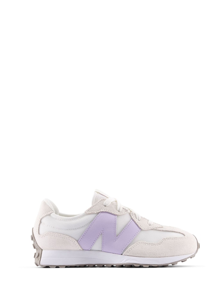 New Balance Purple on White Girls 327 Trainers - Image 1 of 5