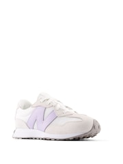 New Balance Purple on White Girls 327 Trainers - Image 3 of 5