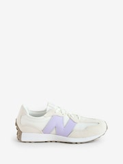 New Balance Purple on White Girls 327 Trainers - Image 5 of 5