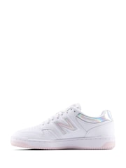 New Balance White/Silver Girls Youth 480 Trainers - Image 2 of 6