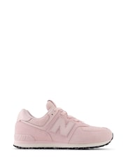 New Balance Pink Girls 574 Trainers - Image 2 of 8